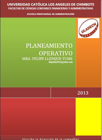 Portada de Planeamiento Operativo