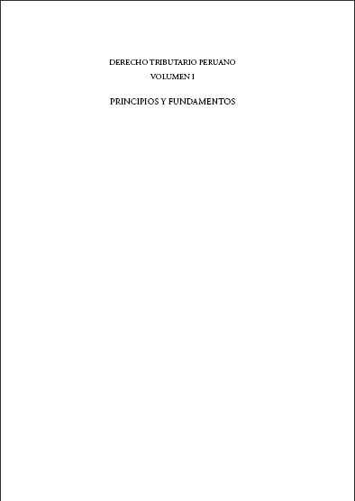 Portada de Derecho Tributario Peruano