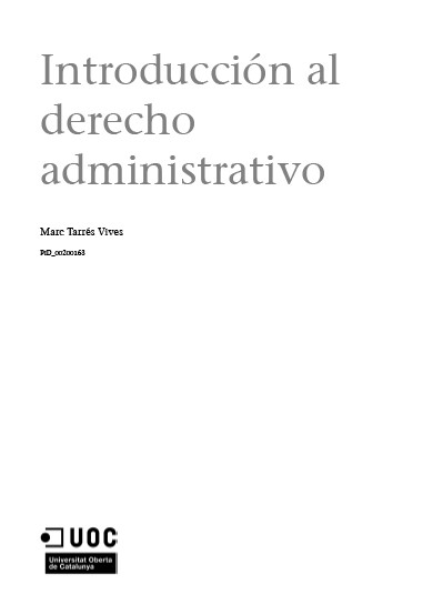 Portada de Introducción al Derecho Administrativo