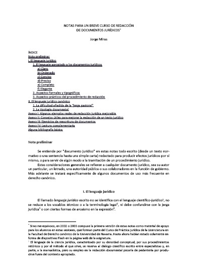 Portada de Notas para un breve curso de redacción de documentos jurídicos