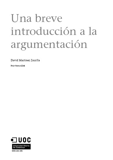Portada de Una breve introducción a la argumentación