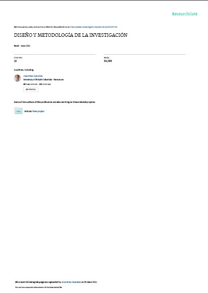 Portada de DISEÑO Y METODOLOGÍA DE LA INVESTIGACIÓN