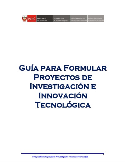 Portada de Guía para Formular Proyectos de Investigación e Innovación Tecnológica