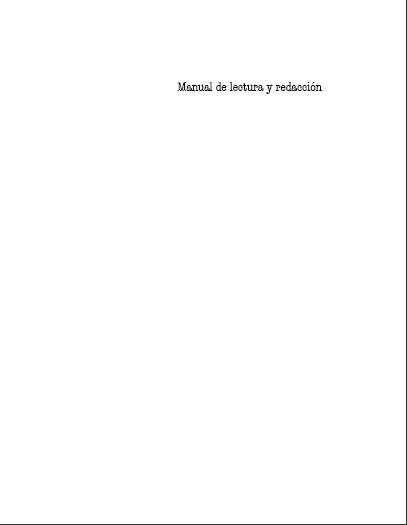 Portada de MANUAL DE LECTURA Y REDACCIÓN